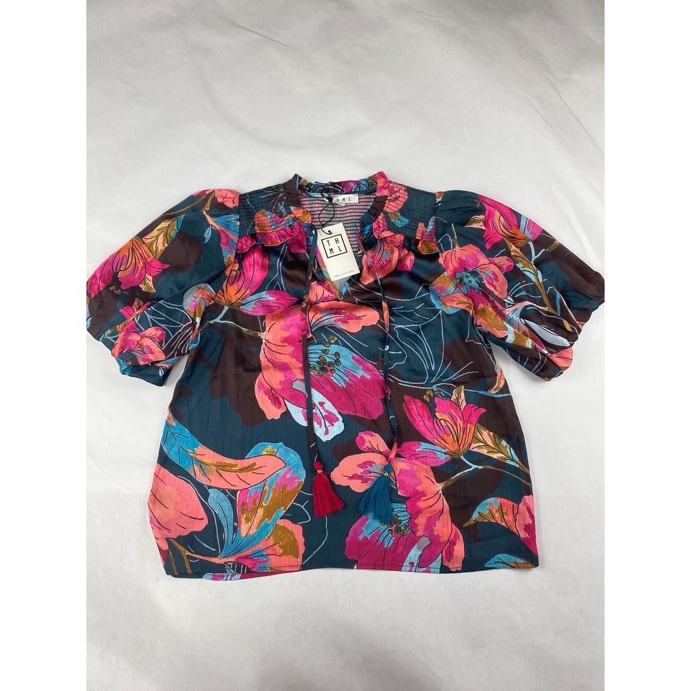 NWT THML Floral Print Blouse Women's Size XS